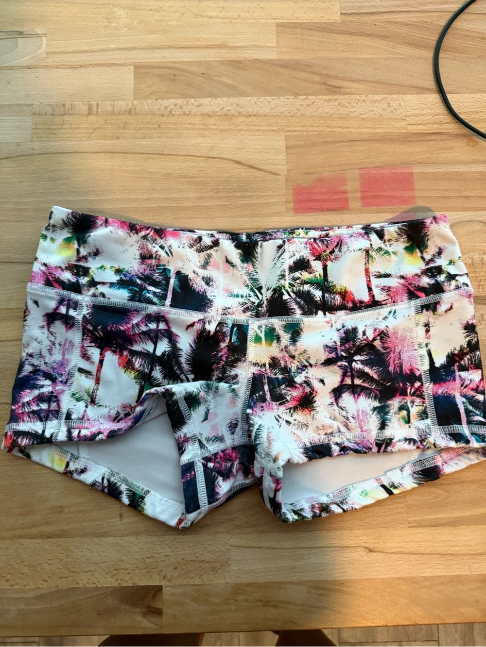 FLEO Palm Tree Print CrossFit Workout Shorts Size M